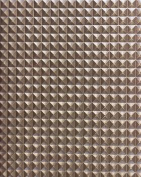Tissu Simili Cuir Merlin géométrique Argent - Par 50 cm