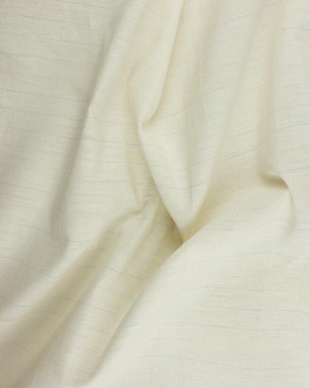 Striped linen fabric ready to dye White - Tissushop
