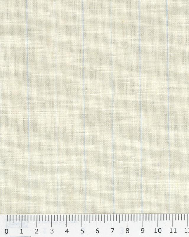 Striped linen fabric ready to dye White - Tissushop