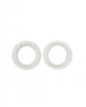 Plastic clip-on eyelets 40mm White - Tissushop