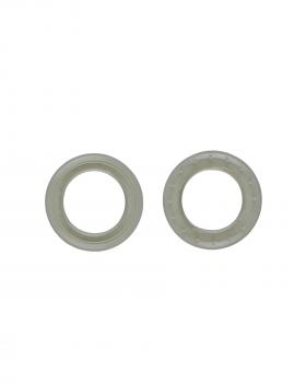 Plastic clip-on eyelets 40mm Silver - Tissushop