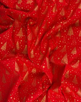 Christmas tree cotton poplin Red - Tissushop