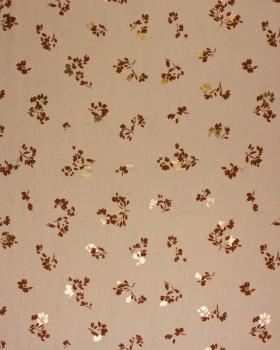 Viscose Radiance Petites fleurs dorées Beige - Tissushop