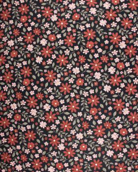 Corduroy flowers glitter fabric Black - Tissushop