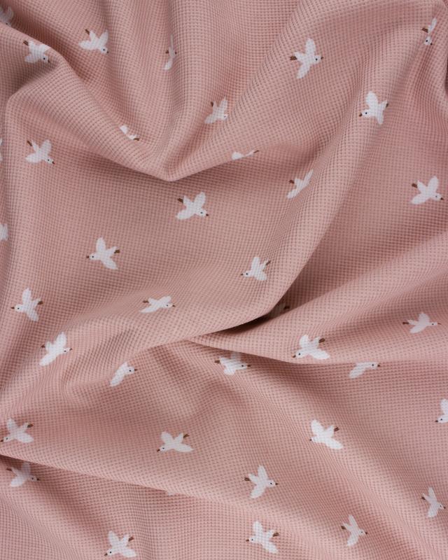 Maille Gaufrée Mouette Rose Poudré - Tissushop