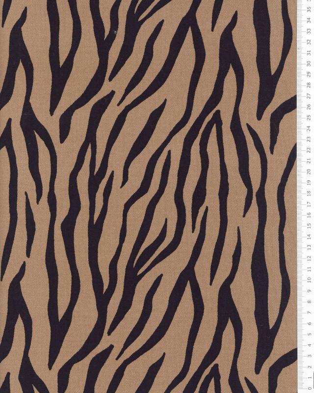 Gabardine Strech Zebra Imitation Camel - Tissushop