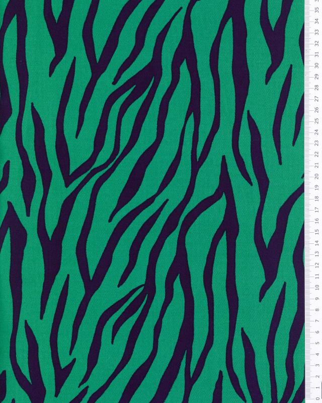 Gabardine Strech Zebra Imitation Green - Tissushop