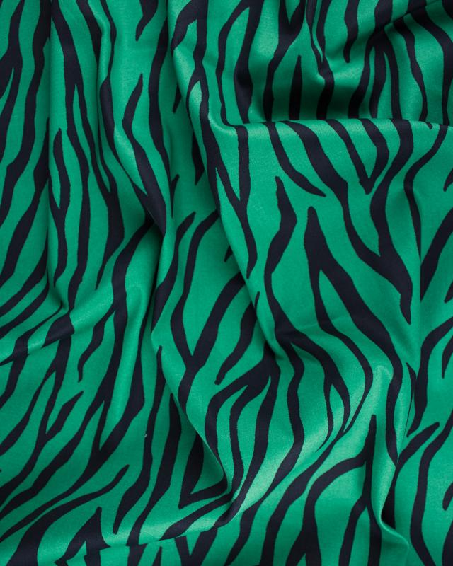 Gabardine Strech Zebra Imitation Green - Tissushop