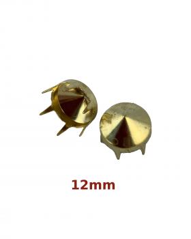 Rivets décoratifs à griffes pyramide rond - 12 mm (x20) Or - Tissushop