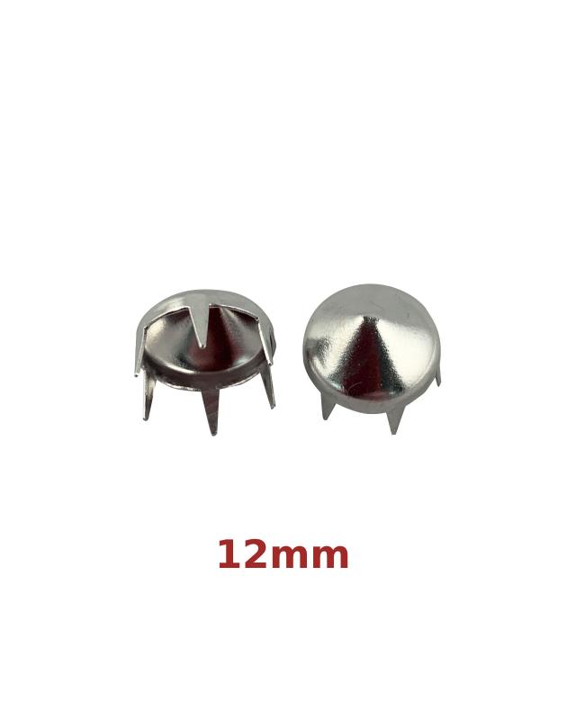 Rivets décoratifs à griffes pyramide rond - 12 mm (x20) Argent - Tissushop