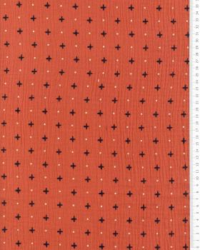 Double Gaze Cross and Dots Terracotta - Tissushop