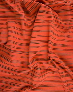 Sweat Polaire à Rayures Terracotta - Tissushop