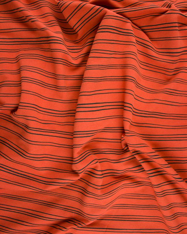 Fleece Sweater Stripes Terracotta - Tissushop