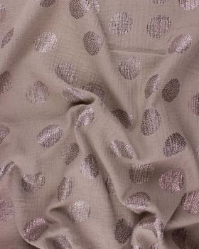 Double Gauze Dotted Glitter Circle Taupe - Tissushop