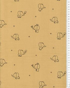 Double Gaze Elephant Jaune - Tissushop