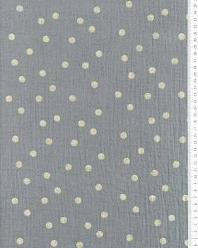 Double Gauze Large Golden Spot Grey - Tissushop