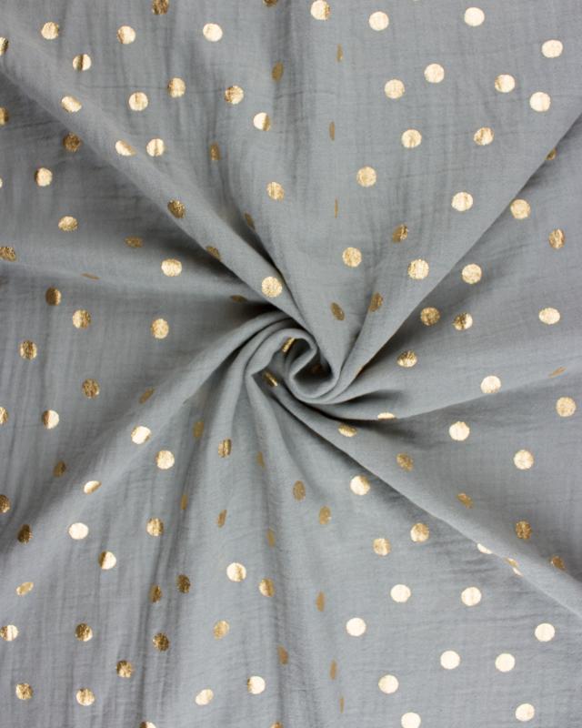 Double Gauze Large Golden Spot Grey - Tissushop