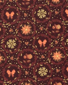 Christmas Atmosphere Cotton Poplin Bordeaux - Tissushop