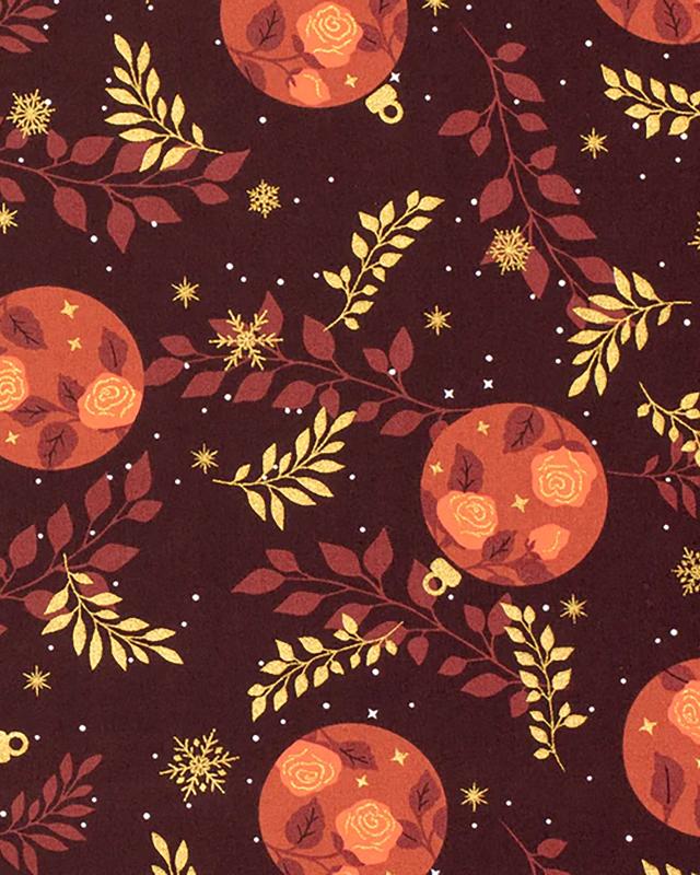 Magical Christmas Cotton Poplin Bordeaux - Tissushop