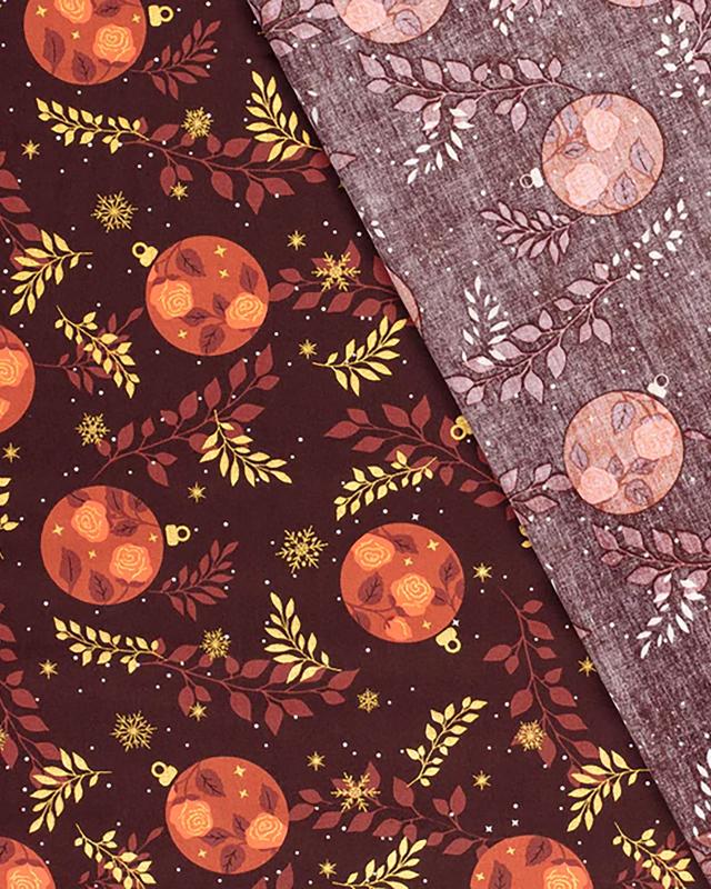 Magical Christmas Cotton Poplin Bordeaux - Tissushop