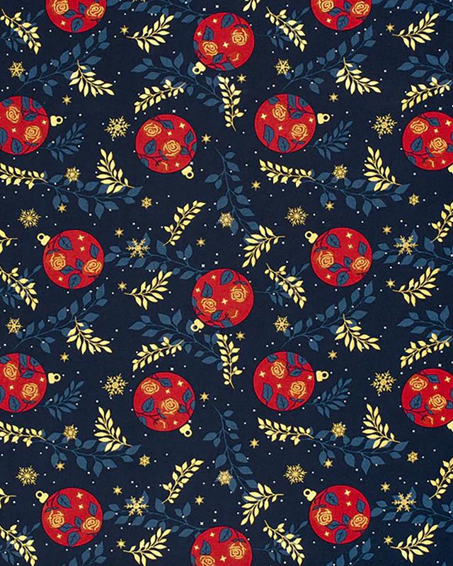 Magical Christmas Cotton Poplin Blue - Tissushop