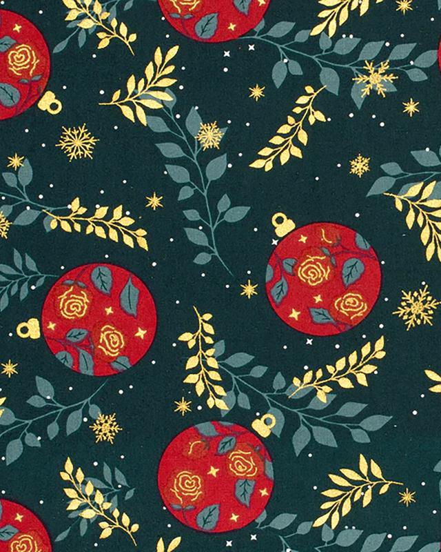 Magical Christmas Cotton Poplin Green - Tissushop