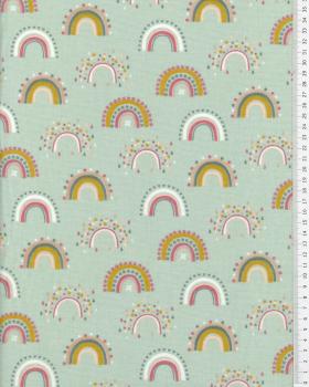 Flannel Rainbow Pattern Green - Tissushop