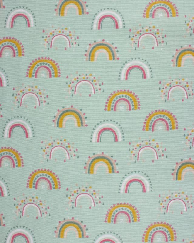 Flannel Rainbow Pattern Green - Tissushop