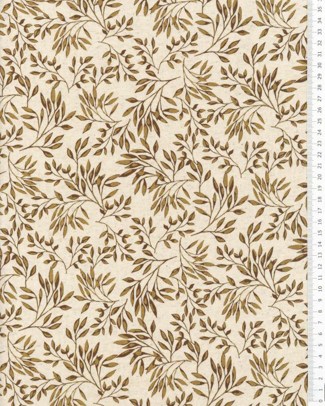 Jersey Feuillage Beige - Tissushop