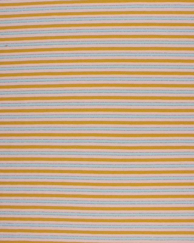 Lurex Stripe Jersey Mustard - Tissushop