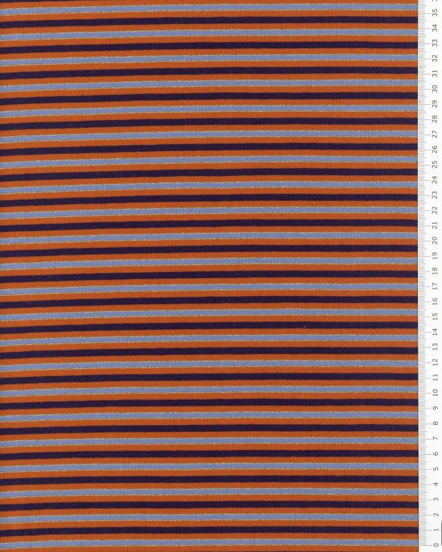 Lurex Stripe Jersey Orange - Tissushop