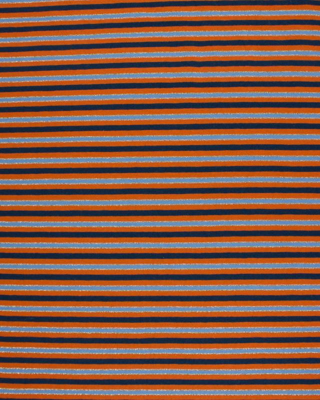 Lurex Stripe Jersey Orange - Tissushop