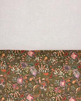 Jersey French Terry Digital Print Flowers Khaki - Tissushop