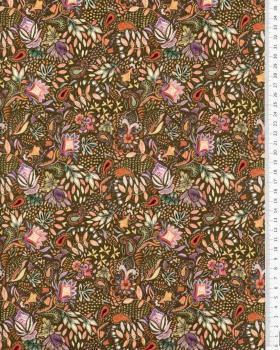 Jersey French Terry Digital Print Flowers Khaki - Tissushop