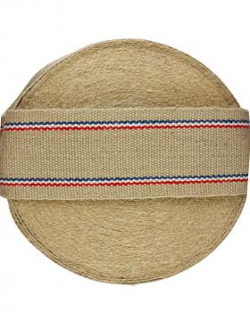 Sangle de Jute Tapissier CS 811 Double Rayures Tricolore en 85 mm - Tissushop