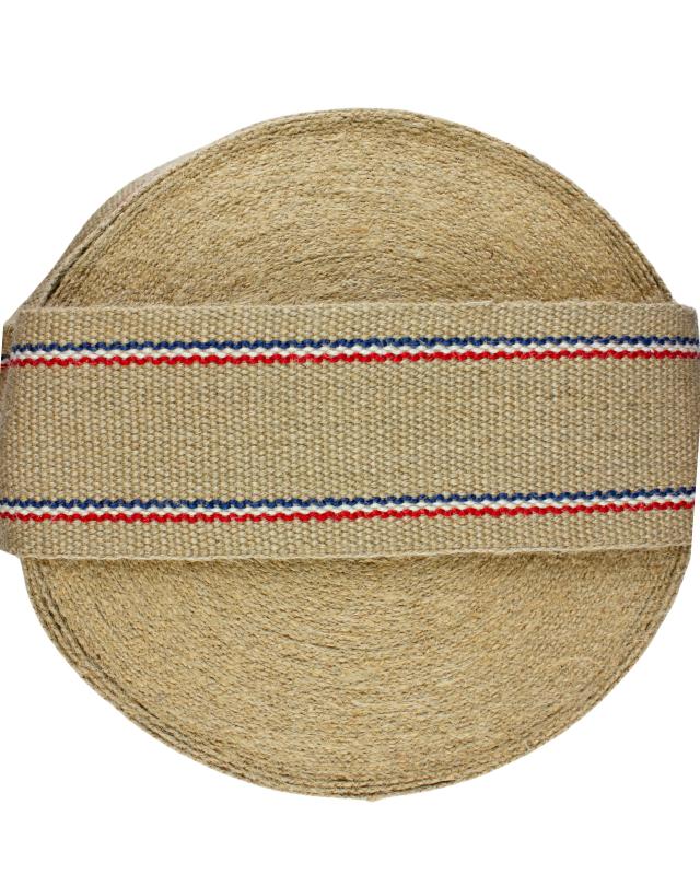 Jute Webbing Ulphostery CS 811 Twin Tricolor stripe 85 mm - Tissushop