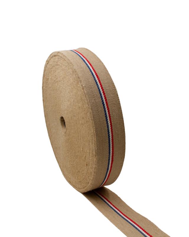 Jute Webbing Ulphostery CS 811 Tricolor stripe 85 mm - Tissushop