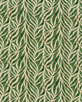 Cotton Viscose Foliage Pattern Green - Tissushop