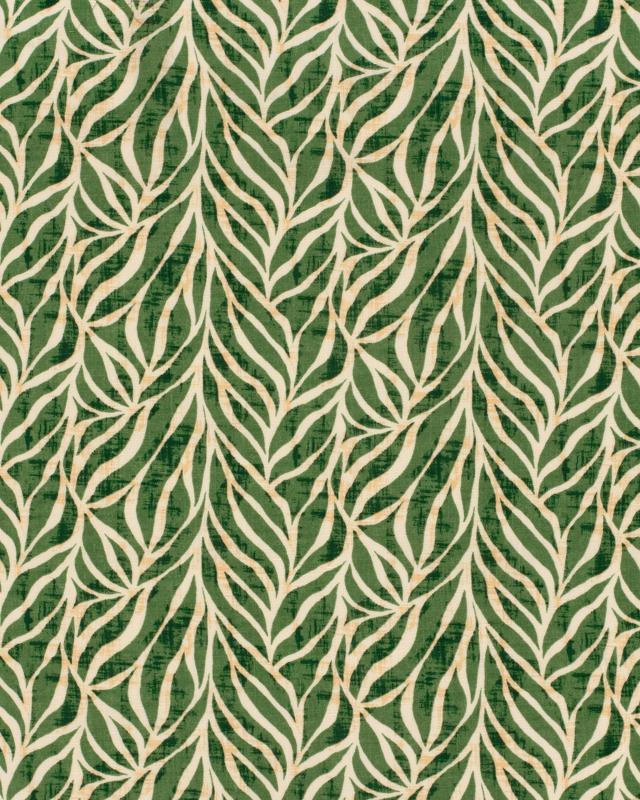 Cotton Viscose Foliage Pattern Green - Tissushop