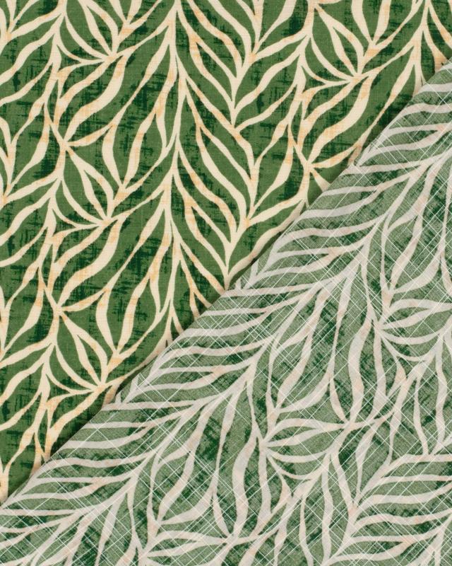 Cotton Viscose Foliage Pattern Green - Tissushop