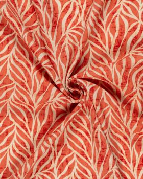 Cotton Viscose Foliage Pattern Coral - Tissushop