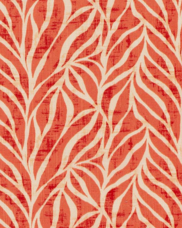 Cotton Viscose Foliage Pattern Coral - Tissushop